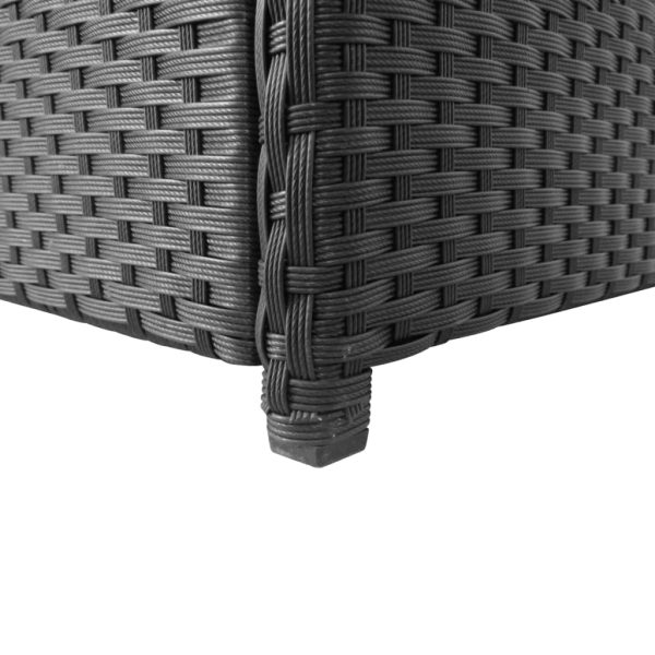 Baule Da Giardino Nero 120x50x60 Cm In Polyrattan - Image 4