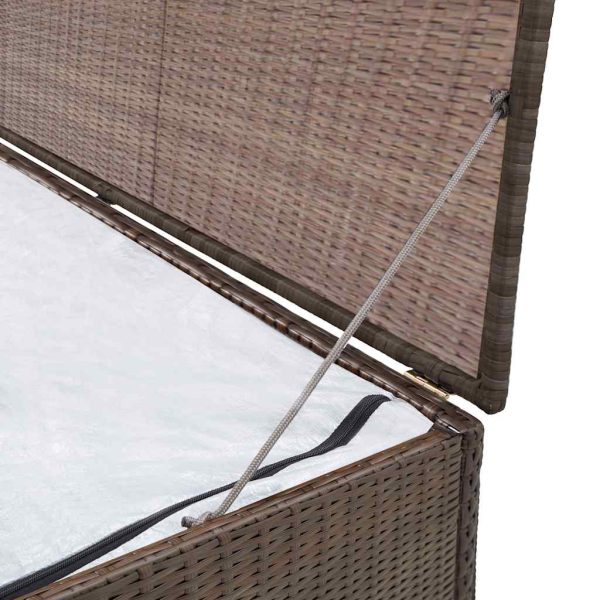 Baule Da Giardino Marrone 120x50x60 Cm In Polyrattan - Image 3