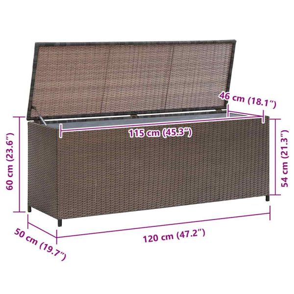 Baule Da Giardino Marrone 120x50x60 Cm In Polyrattan - Image 5