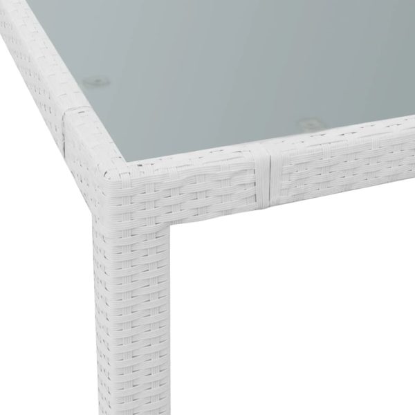 Set Da Pranzo Da Giardino 5 Pz In Polyrattan Bianco Crema - Image 4