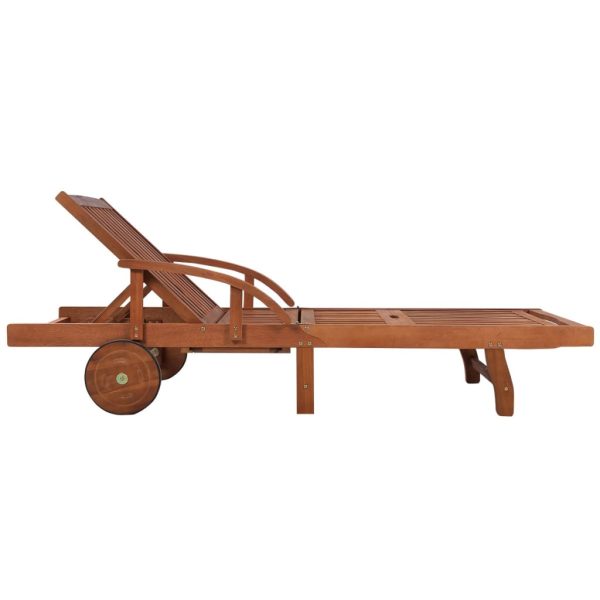 Lettino Prendisole Con Tavolo In Legno Massello Di Acacia - Image 5
