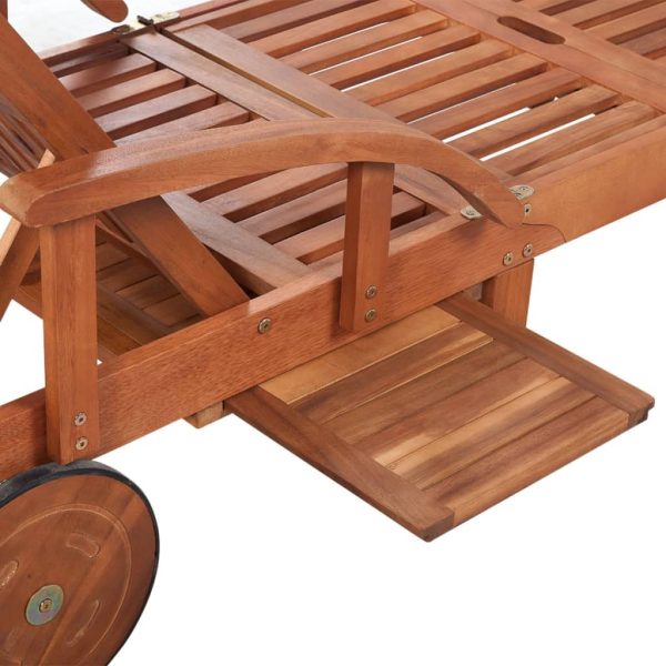 Lettino Prendisole Con Tavolo In Legno Massello Di Acacia - Image 6