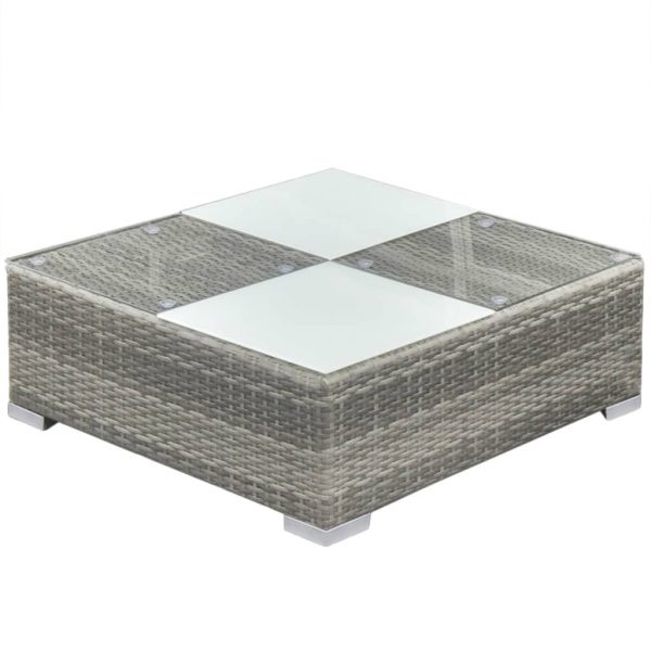 Set Divani Da Giardino 8 Pz Con Cuscini In Polyrattan Grigio - Image 4