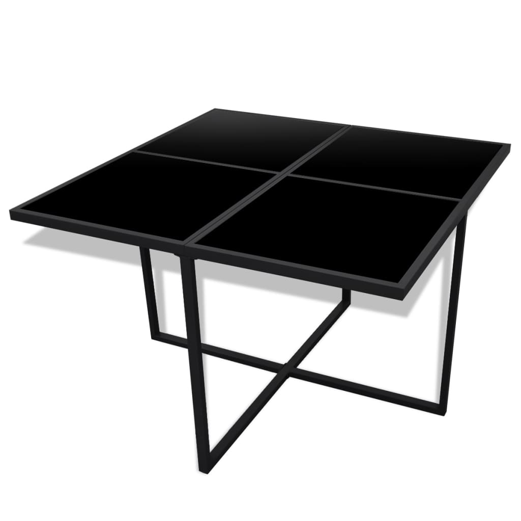 Set Da Pranzo Da Giardino 9 Pz Con Cuscini In Polyrattan Nero - Image 5