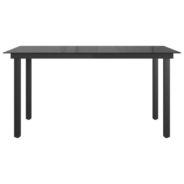 Tavolo Da Giardino Nero 150x90x74 Cm In Alluminio E Vetro - Image 5