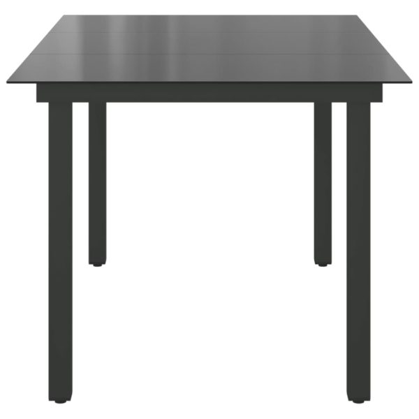 Tavolo Da Giardino Nero 150x90x74 Cm In Alluminio E Vetro - Image 6