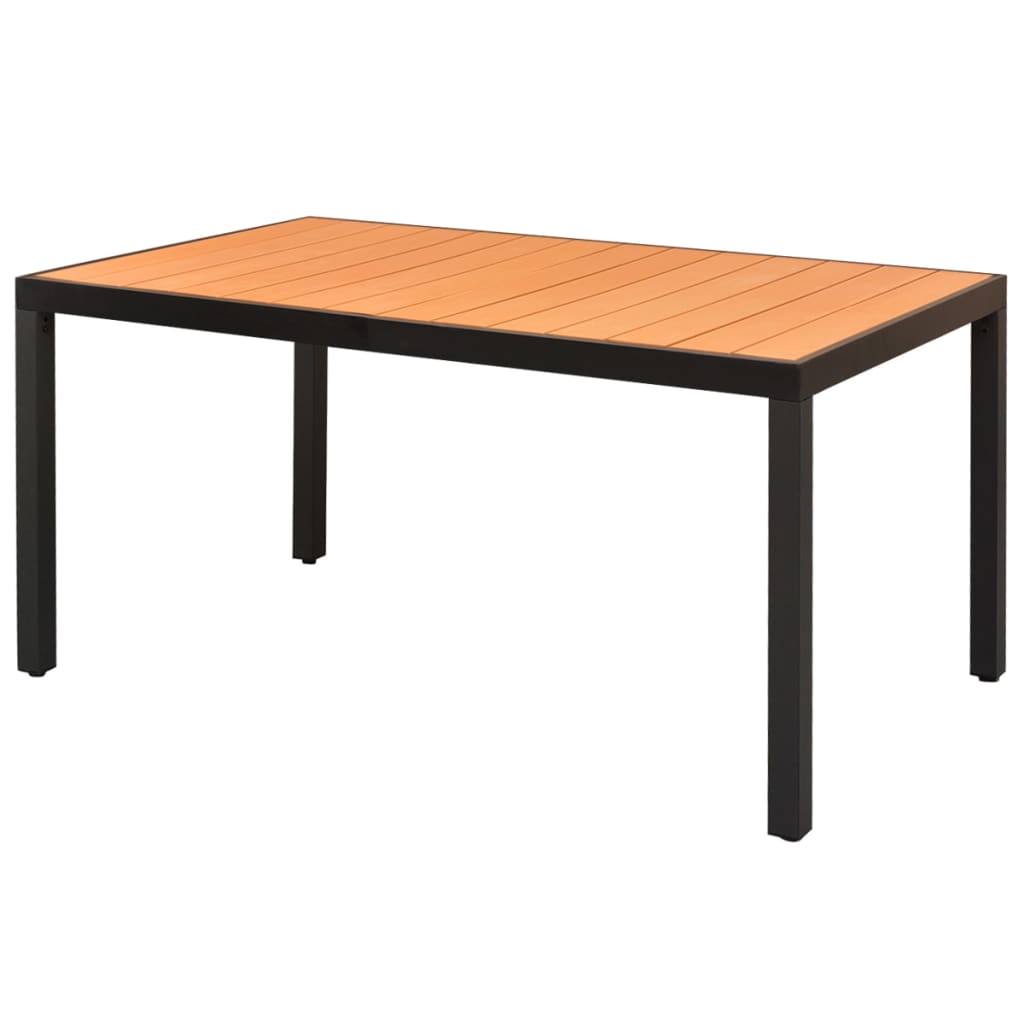 Tavolo Da Giardino Marrone 150x90x74 Cm Cm In Alluminio E Wpc