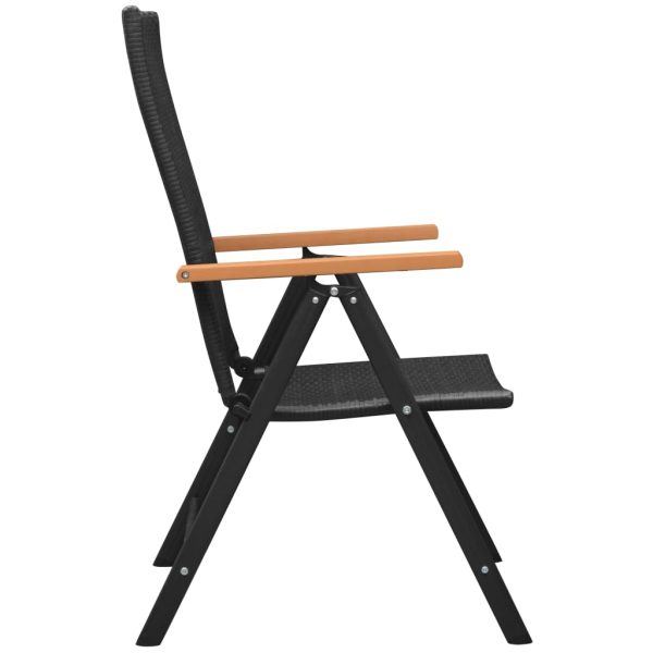 Sedie Da Giardino Impilabili 2 Pz In Polyrattan Nere - Image 4