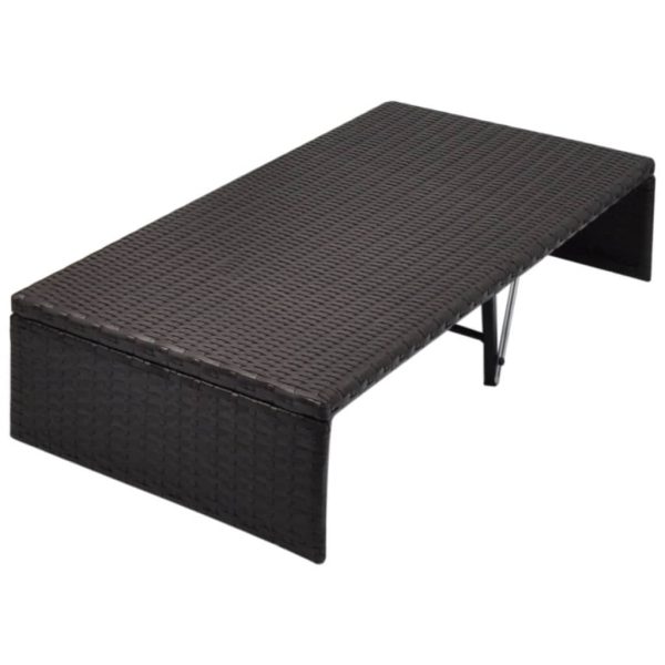 Lettino Da Giardino Con Tetto Marrone 190x130 Cm In Polyrattan - Image 6