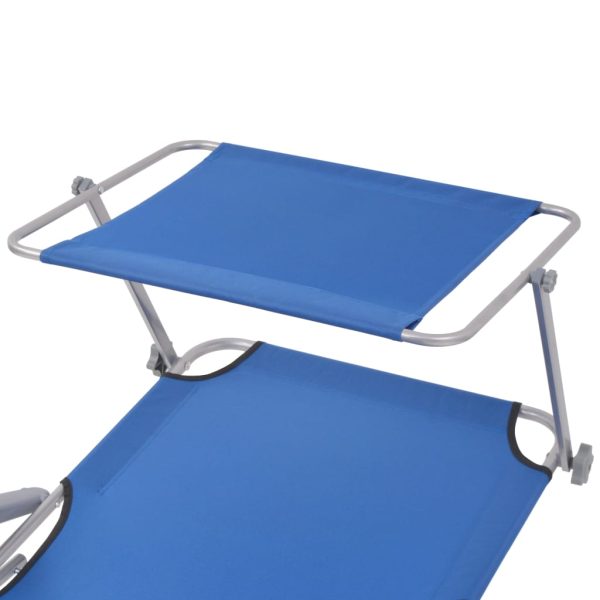 Lettino Prendisole Con Baldacchino In Acciaio Blu - Image 4