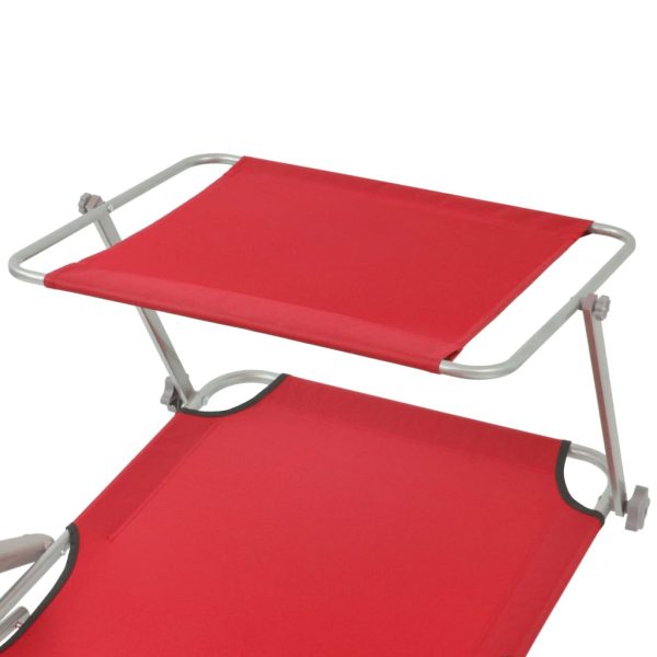 Lettino Prendisole Con Baldacchino In Acciaio Rosso - Image 3