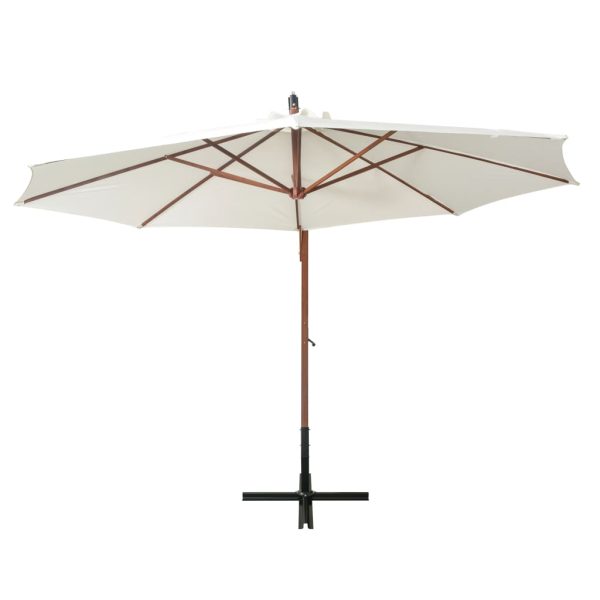 Ombrellone Pensile 350 Cm Palo In Legno Bianco - Image 3