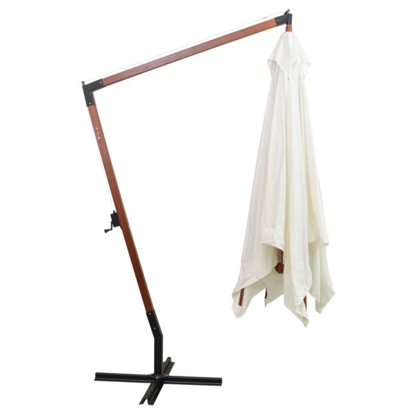 Ombrellone Pensile 300x300 Cm Palo In Legno Bianco - Image 3