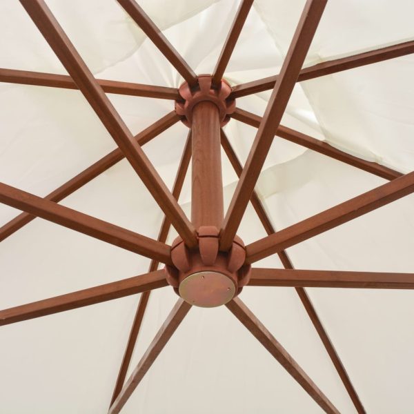 Ombrellone Pensile 300x300 Cm Palo In Legno Bianco - Image 4