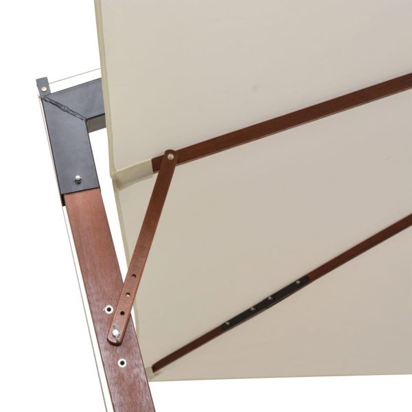 Ombrellone Pensile 300x300 Cm Palo In Legno Bianco - Image 6