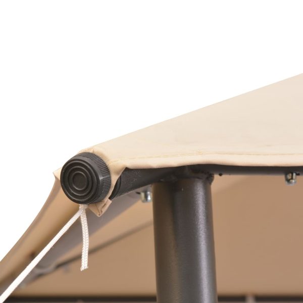 Gazebo Padiglione Tenda Tettoia 4x4 M Acciaio Beige - Image 5