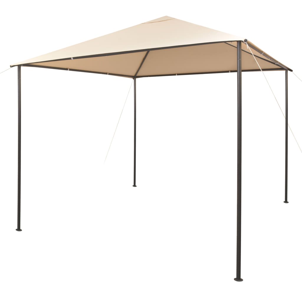 Gazebo Padiglione Tenda Tettoia 3x3 M Acciaio Beige