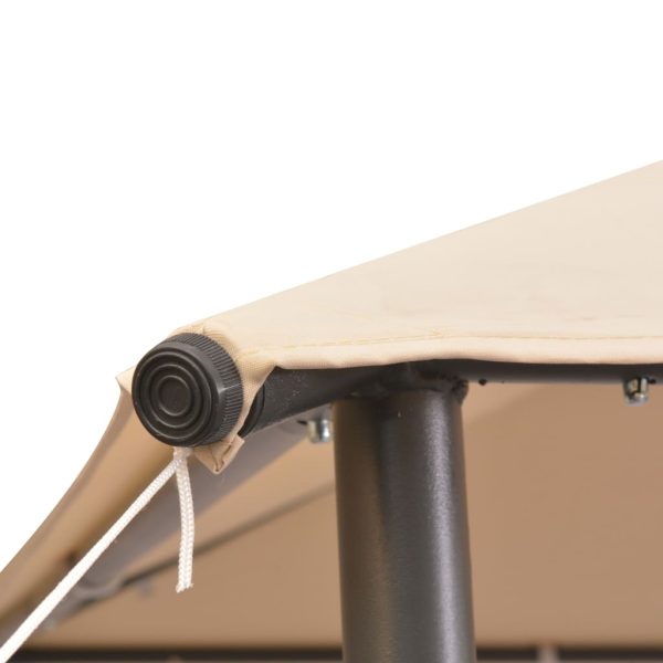 Gazebo Padiglione Tenda Tettoia 3x3 M Acciaio Beige - Image 4