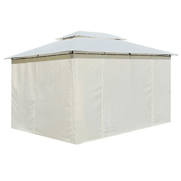 Gazebo Da Giardino Con Tende 4x3 M Bianco - Image 3