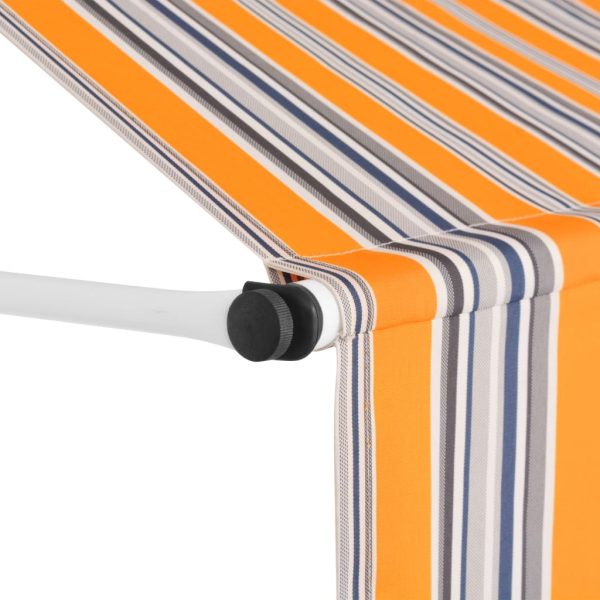 Tenda Da Sole Retrattile Manuale 350 Cm A Strisce Blu E Gialle - Image 3
