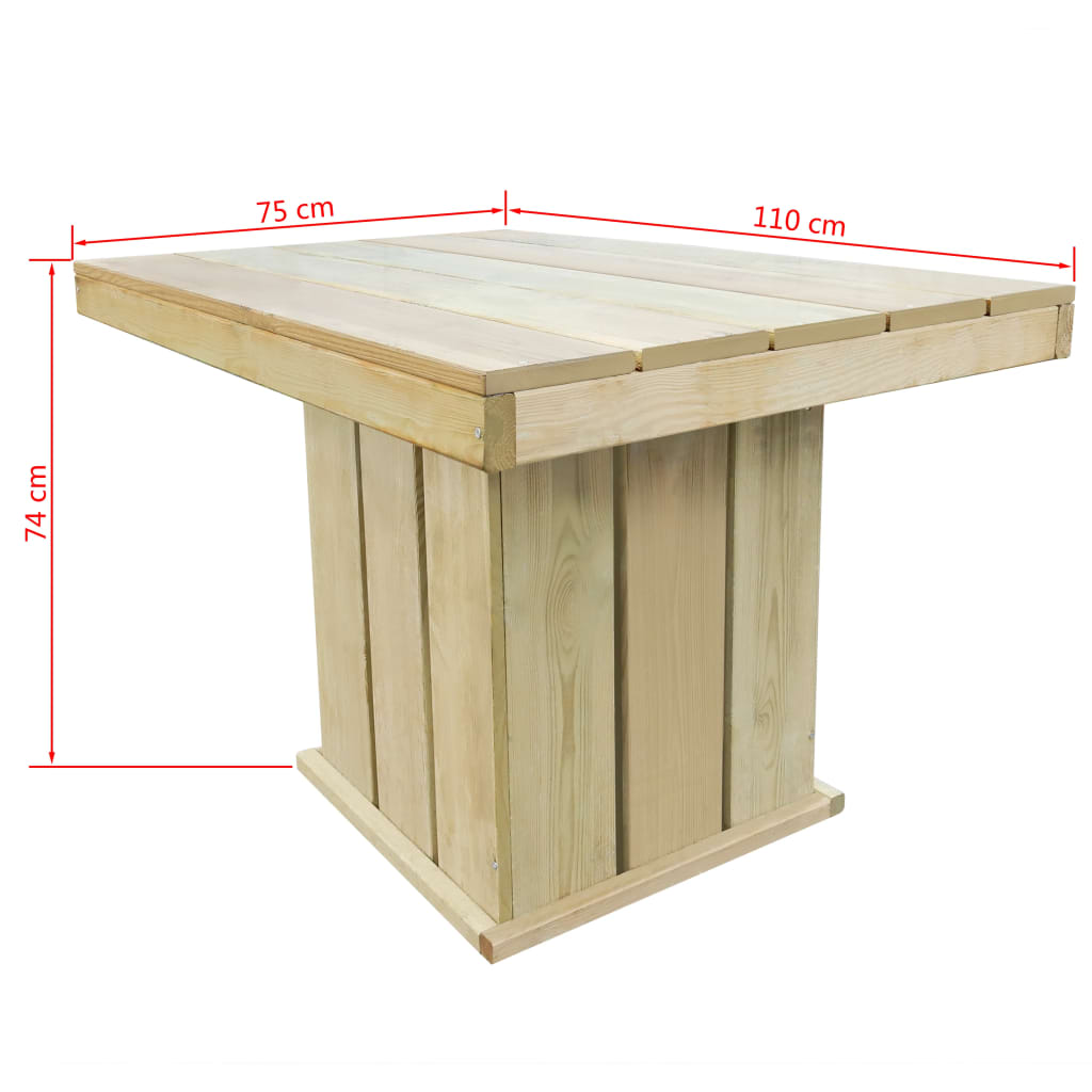 Set Da Pranzo Da Giardino 5 Pz In Legno Di Pino Impregnato - Image 6