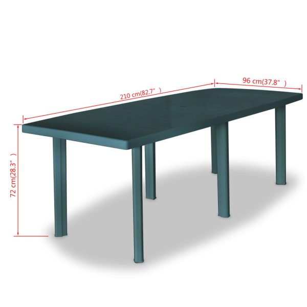 Tavolo Da Giardino Verde 210x96x72 Cm In Plastica - Image 5
