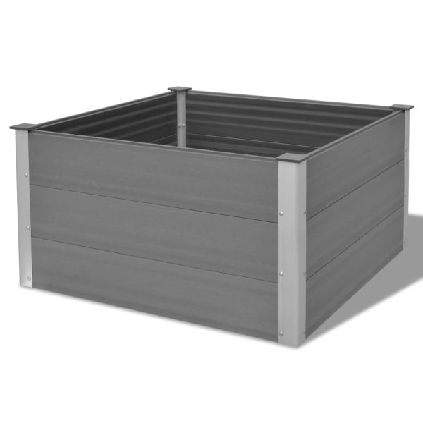 Letto Rialzato Da Giardino In Wpc 100x100x54 Cm Grigio - Image 3