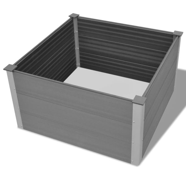 Letto Rialzato Da Giardino In Wpc 100x100x54 Cm Grigio - Image 4