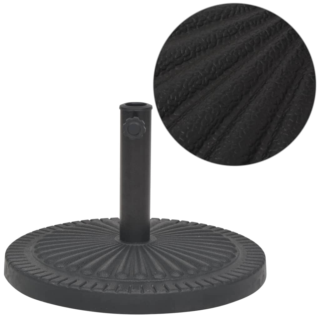 Base Per Parasole Circolare In Resina Nera 29 kg