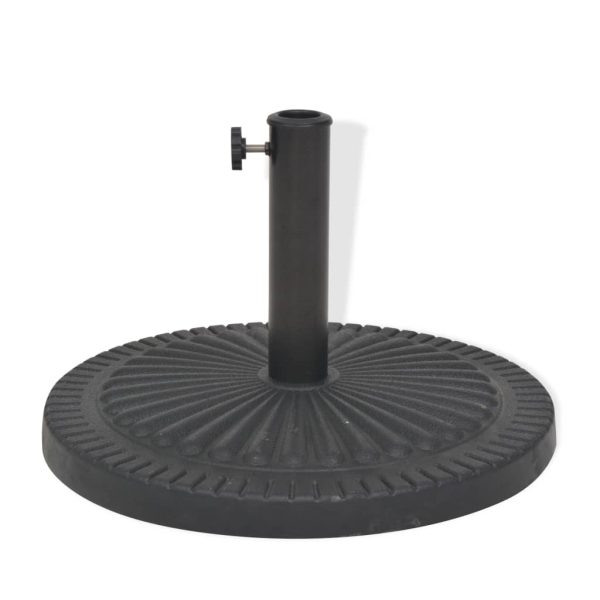 Base Per Parasole Circolare In Resina Nera 29 kg - Image 3