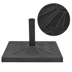 Base Per Parasole Quadrata In Resina Nera 12 kg