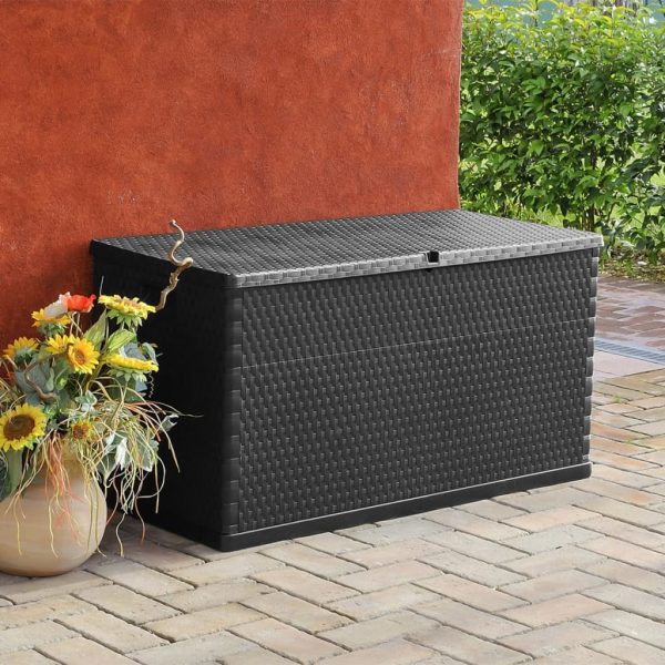 Baule Da Giardino Antracite 120x56x63 Cm In Rattan pp - Image 3