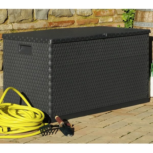 Baule Da Giardino Antracite 120x56x63 Cm In Rattan pp - Image 4