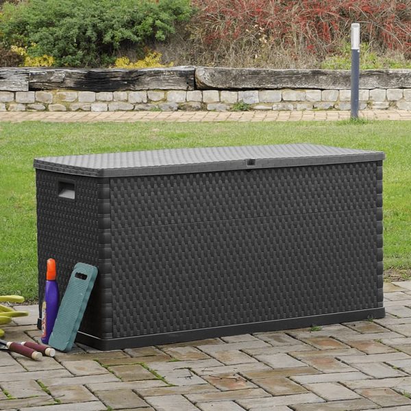 Baule Da Giardino Antracite 120x56x63 Cm In Rattan pp - Image 5