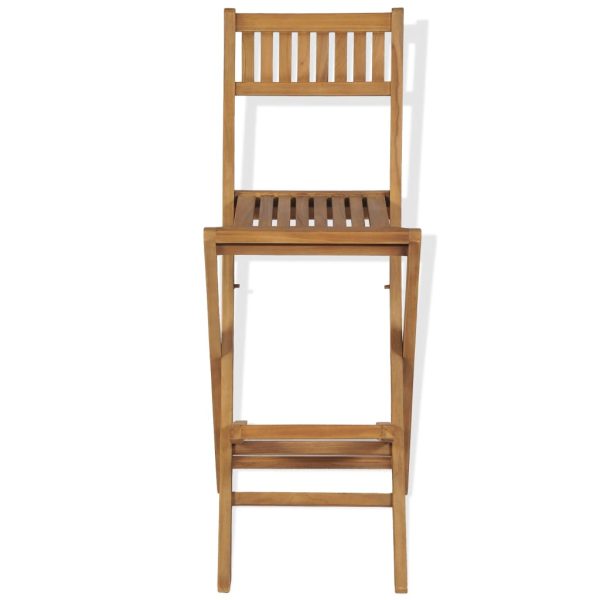 Sgabelli Da Bar Da Esterno Pieghevoli 2 Pz In Massello Di Teak - Image 3