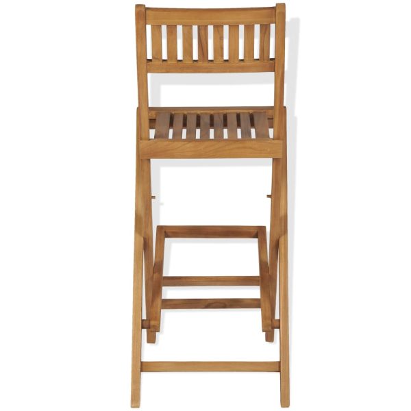 Sgabelli Da Bar Da Esterno Pieghevoli 2 Pz In Massello Di Teak - Image 4