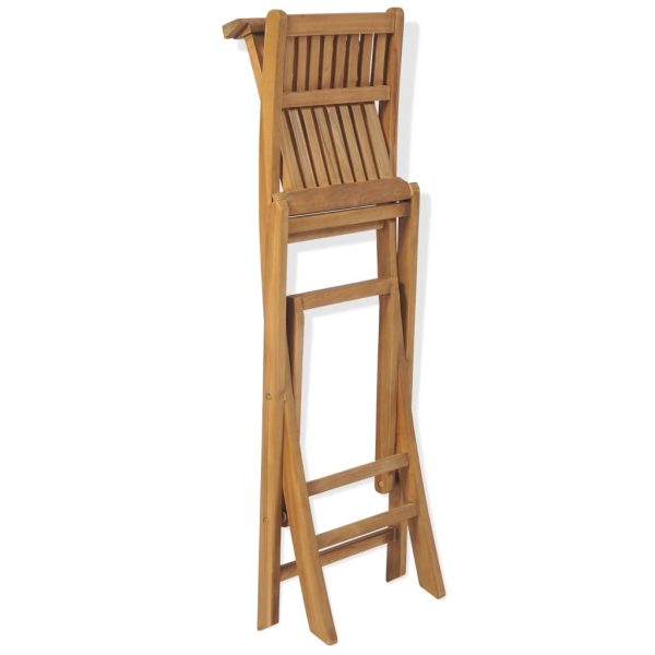 Sgabelli Da Bar Da Esterno Pieghevoli 2 Pz In Massello Di Teak - Image 6
