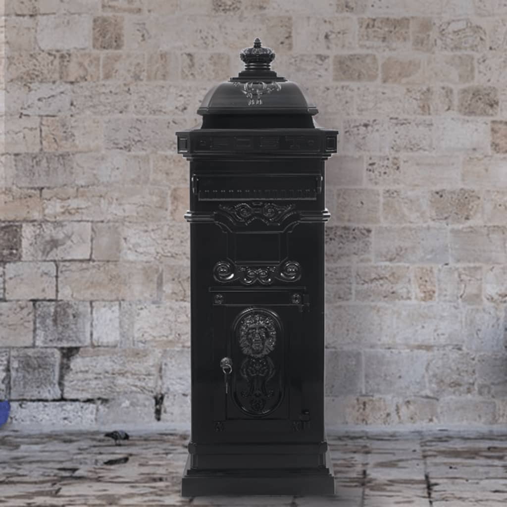Cassetta Della Posta In Alluminio Inossidabile Vintage Nera