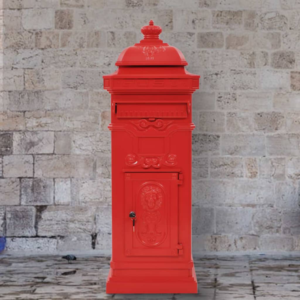 Cassetta Della Posta In Alluminio Inossidabile Vintage Rossa