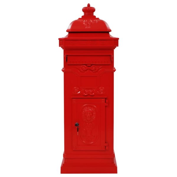 Cassetta Della Posta In Alluminio Inossidabile Vintage Rossa - Image 3