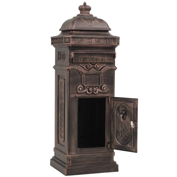 Cassetta Della Posta In Alluminio Inossidabile Vintage Bronzo - Image 4