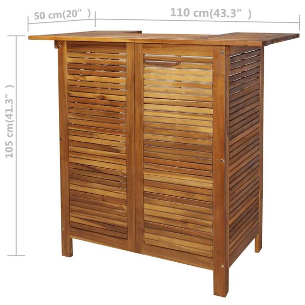 Set Tavolo E Sedia Da Bar 3 Pz In Legno Massello Di Acacia - Image 6