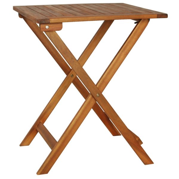 Set Da Bistrot 3 Pz Pieghevole Con Cuscini Massello Di Acacia - Image 2