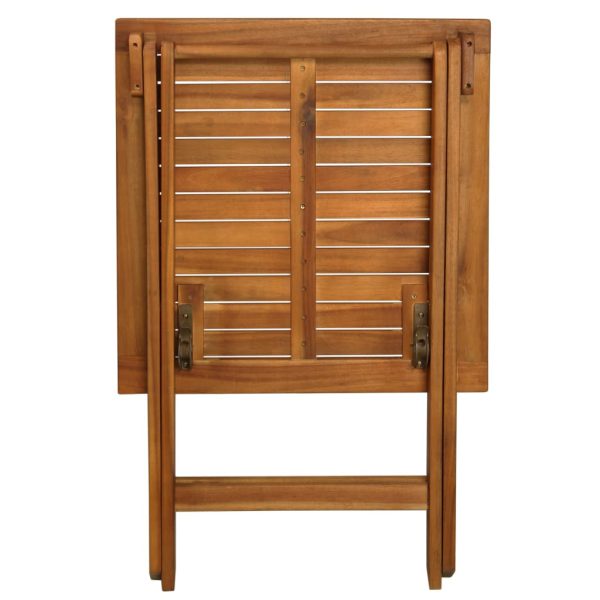 Set Da Bistrot 3 Pz Pieghevole Con Cuscini Massello Di Acacia - Image 3