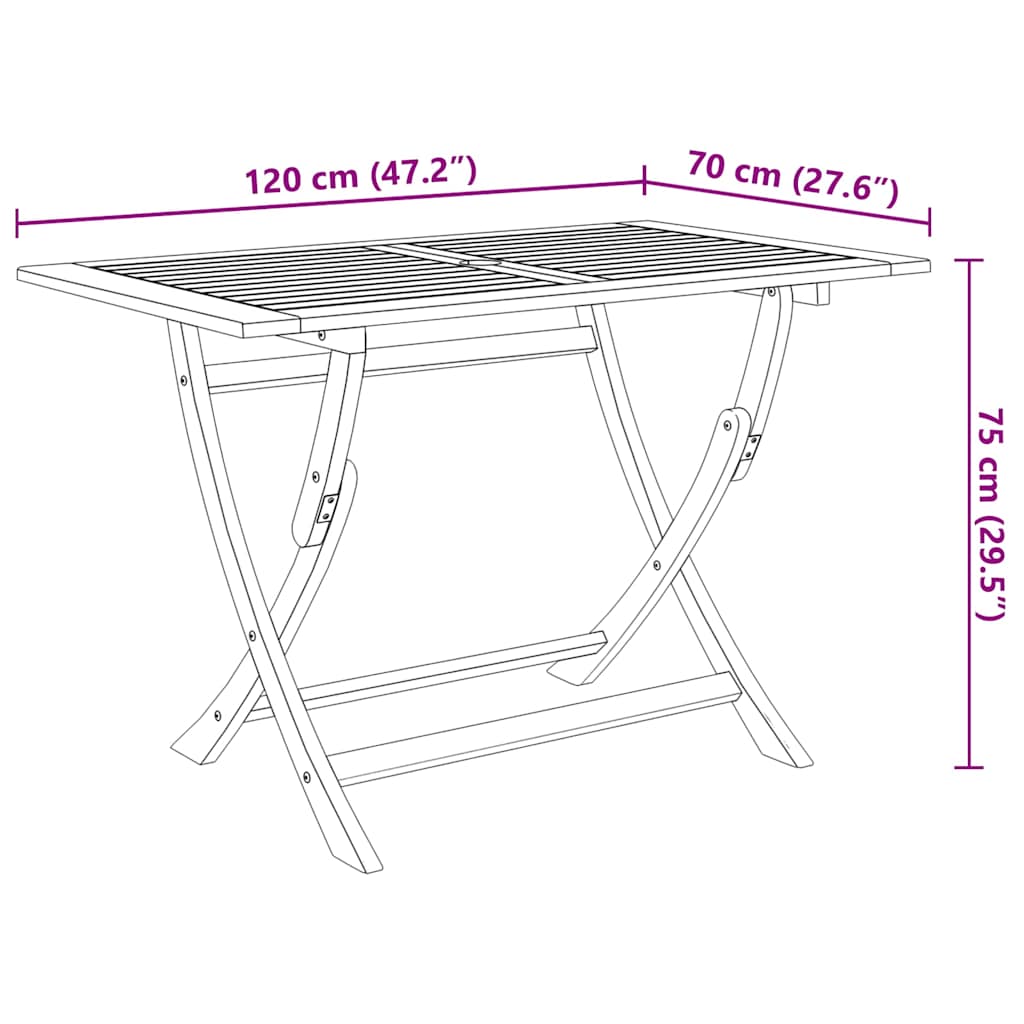 Set Da Pranzo Da Giardino 5 Pz In Legno Massello Di Acacia - Image 6
