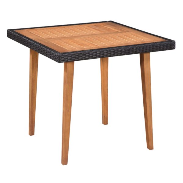 Set Da Pranzo Da Giardino 5 Pz In Polyrattan Nero E Marrone - Image 3