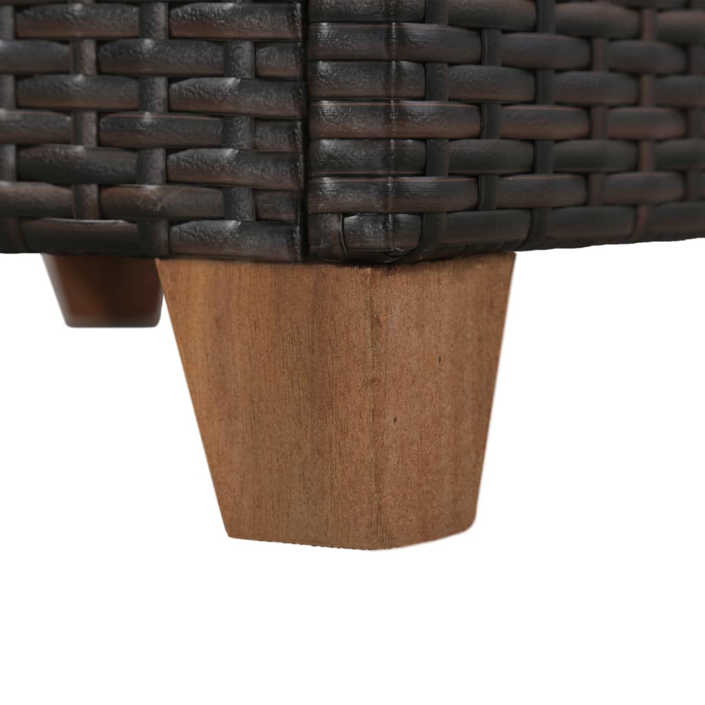 Set Divani Da Giardino 4 Pz Con Cuscini In Polyrattan Marrone - Image 5