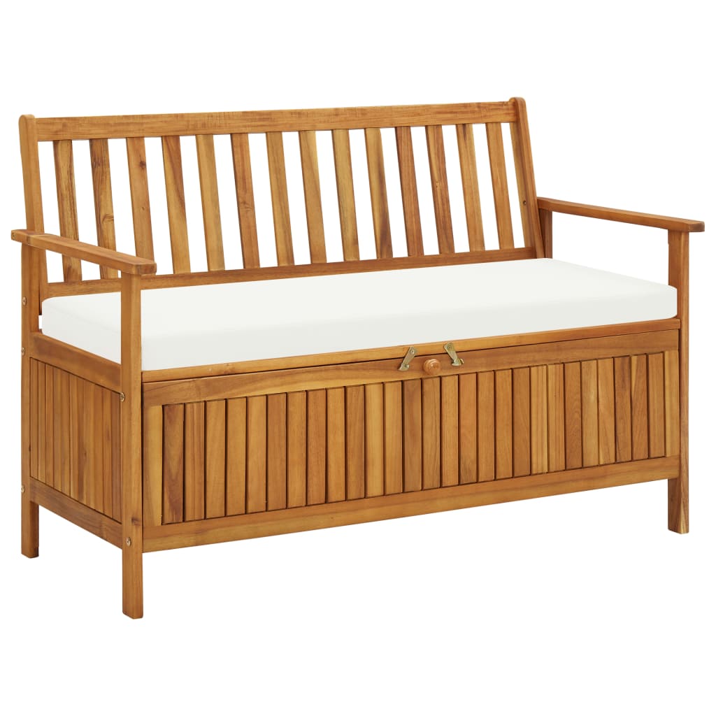 Cassapanca Da Giardino In Legno Massello Di Acacia 120x63x84 cm