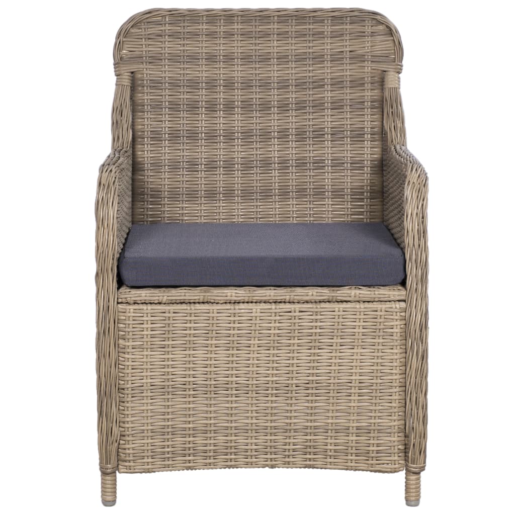 Sedie Da Esterno Con Cuscini 2 Pz In Polyrattan Marrone - Image 3
