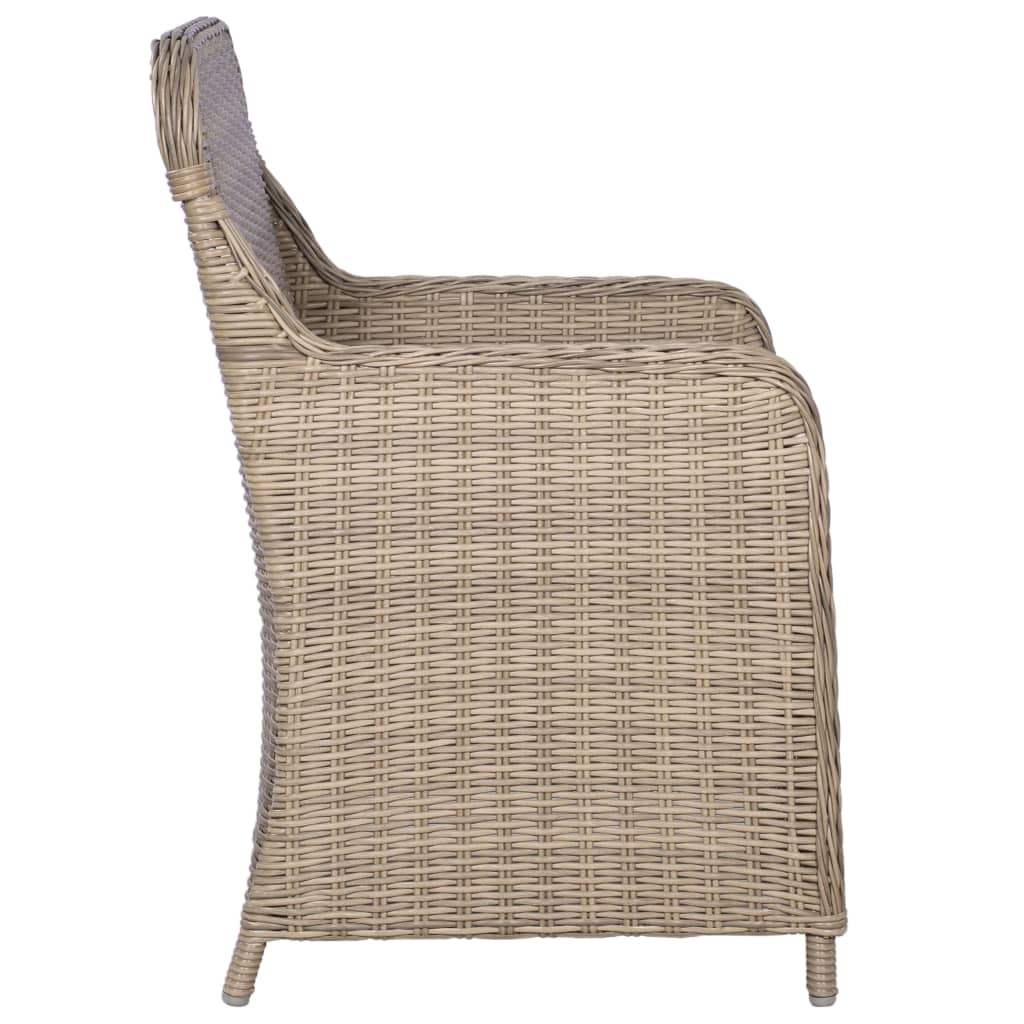 Sedie Da Esterno Con Cuscini 2 Pz In Polyrattan Marrone - Image 4